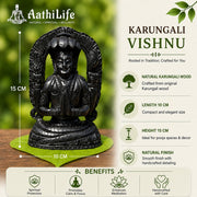Karungali Vishnu Statue 6 inch