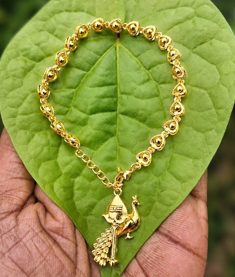 Vel Peacock Panchaloha(impon) Bracelet for Women