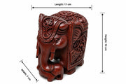 Red sandal wood (Original) - Elephant Statue with baby (1/2 KG)