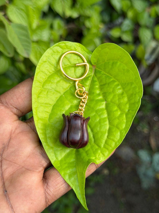Red Sandalwood Flower Keychain