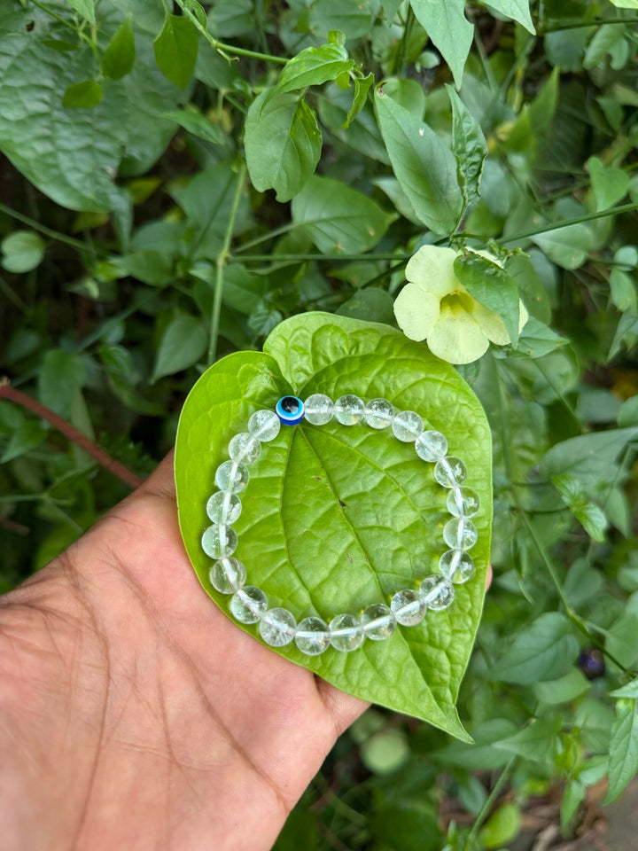 Spatika with evil eye Bracelet 8mm