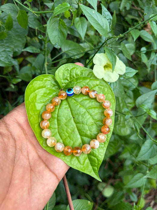 Citrine with evil eye Bracelet 8mm