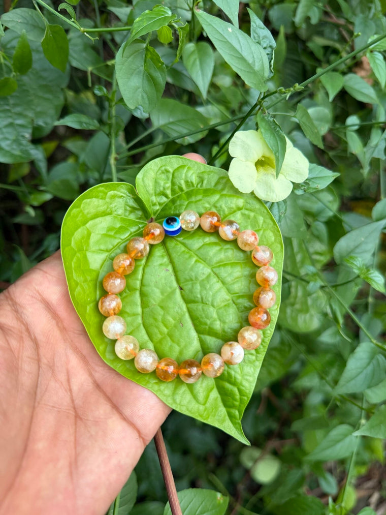 Citrine with evil eye Bracelet 8mm