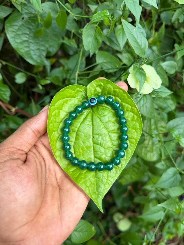 Green Jade with Evil eye Bracelet 8mm