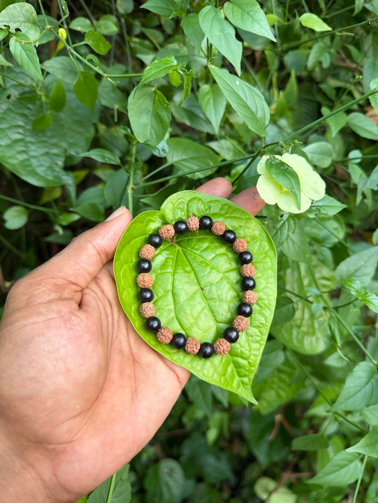 Karungali with Rudraksha Bracelet 8mm