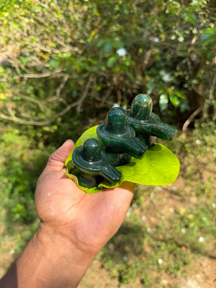 Green stone Emerald Shivalinga (green jade ) (20- 115 grm)-Type B