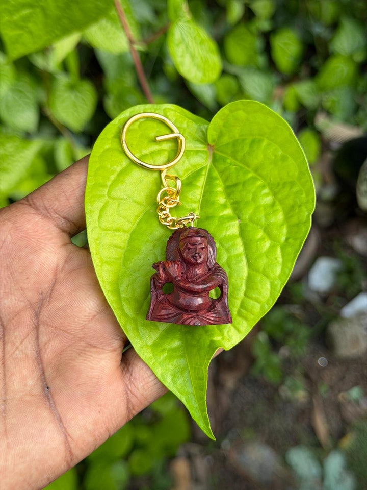 Red Sandalwood Krishna Keychain